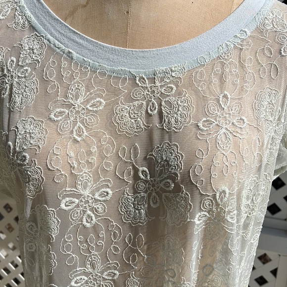 Sundance Lace Boho Tunic Top Light Blue - Picture 3 of 8